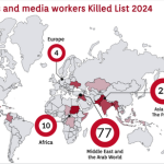 ΔΟΔ: 122 δημοσιογράφοι και εργαζόμενοι στα ΜΜΕ σκοτώθηκαν το 2024